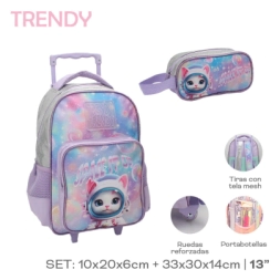 Imagen de Set Mochila Carro + Cartuchera Trendy