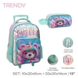 Imagen de Set Mochila Carro + Cartuchera Trendy