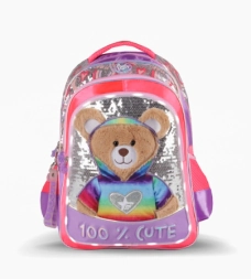 Imagen de Mochila Espalda 18'' Teddy Con Luz Led Lila