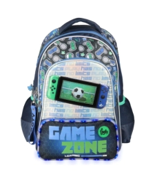 Imagen de Mochila Footy 18'' Espalda Game Zone Con Led Azul