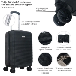 Imagen de Valijas Hard Check In Negro 20