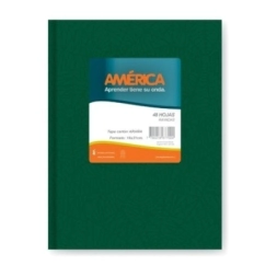 Imagen de Cuaderno America AraÑa 16x21 T/d Verde - 82hjs Rayadas