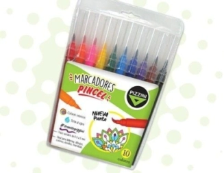 Imagen de Marcadores Nueva Punta Pincel 10 Colores Pastel