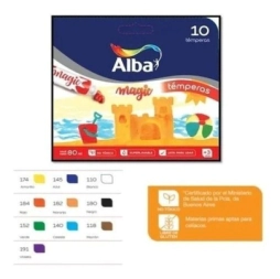 Imagen de Tempera Albamagic Blanco 10 X 8 Ml