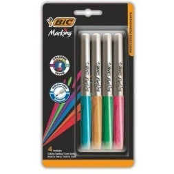 Imagen de Marcador Bic Permanente X4 Grip Metalizado