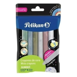 Imagen de Pelicrayones Jumbo Tri Metalico Estuche X 6 Pelikan