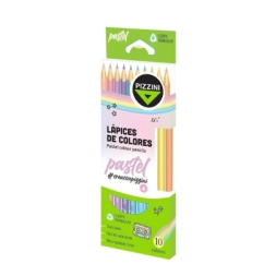 Imagen de Lapices Mad Largos Triang  X10 Pastel Pizzini