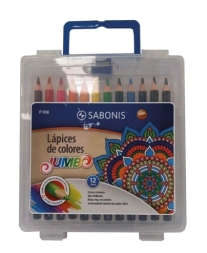 Imagen de Estuche Lapices Color Jumbo Sabonis X12 Largo C/sacap