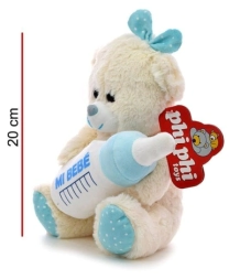 Imagen de Oso Rosa Y Celeste Con Mamadera 20cm