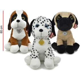 Imagen de Peluche Perro Sentado 3 Razas 60cm Phi Phi Toys