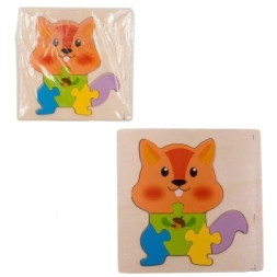 Juego Didactico De Encastre Bloques De Madera Animales 15x15 Cm