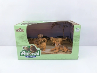 Imagen de Animal World Playset 19cm Pack X 4 Cachorros Tigres