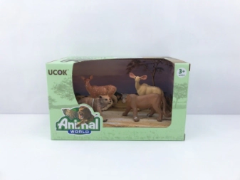 Imagen de Animal World Playset 19cm Pack X 4 Cachorros Oso Puma