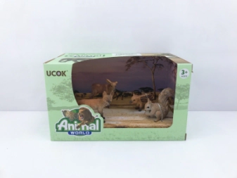 Imagen de Animal World Playset 19cm Pack X 4 Cachorros Zorro Jabali
