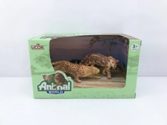 Imagen de Animal World Playset 19cm Pack X 2 Leopardo