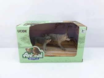Imagen de Animal World Playset 19cm Pack X 2 Lobos
