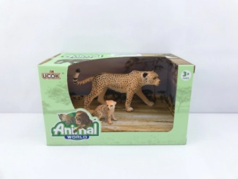 Imagen de Animal World Playset 19cm Pack X 2 Guepardo