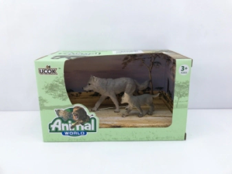 Imagen de Animal World Playset 19cm Pack X 2 Lobos