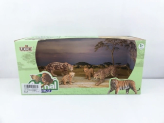 Imagen de Animal World Playset 31cm Pack X 4 Familia Leopardo
