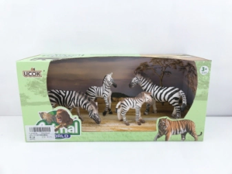 Imagen de Animal World Playset 31cm Pack X 4 Familia Cebra