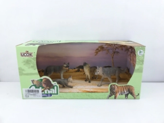 Imagen de Animal World Playset 31cm Pack X 4 Familia Lobos