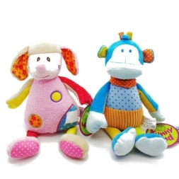 Imagen de Perro Rosa Y Mono Celeste 20cm