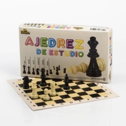 Imagen de Ajedrez Estudio Plastico 60 Mm Tablero Carton 26x26 Cm