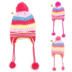 Imagen de Gorro Coya Nena C/pompon Rayado