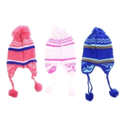 Imagen de Gorro Coya Rayas C/pompon Int Micropolar