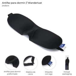Imagen de Antifaz Para Dormir Preformado Wanderlust 24x9 Cm