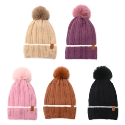 Imagen de Gorro Tejido Dama Con Dibujo Y Pompon