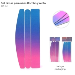 Imagen de Set Limas Para UÑas Rombo, Recta Y Rectangular X3 Skora