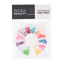 Imagen de Nail Art En Disco Multicolor Lentejuelas Formitas Skora