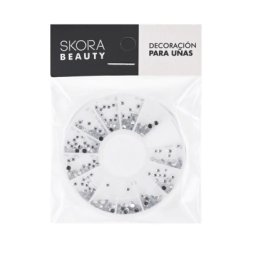 Imagen de Nail Art En Disco Strass Plateado Skora