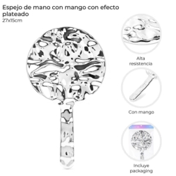 Imagen de Espejo De Mano Con Mango 27x15 Cm Skora