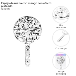 Imagen de Espejo De Mano Con Mango 16x9 Cm Skora