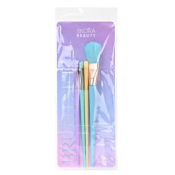 Imagen de Set Brocha Maquillaje Colores Pastel X5 Skora