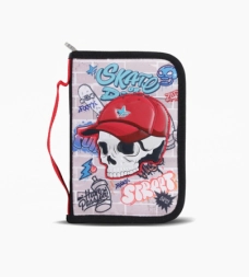 Imagen de Cartuchera Rigida 1 Cierre Skull Footy Rojo