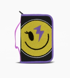 Imagen de Cartuchera Rigida 2 Cierres Happy Smile Footy Lila