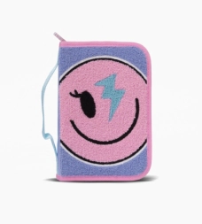 Imagen de Cartuchera Rigida 2 Cierres Happy Smile Footy Rosa