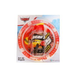 Imagen de Plato + Botella Flip Top Cars