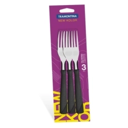 Imagen de Tenedor Tramontina X3 New Kolor Negro
